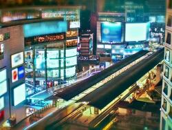Modern mall and sky train station Stock Footage