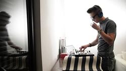 Dj playing music Stock Footage