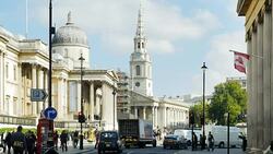 London National Gallery Viewed From Pall Mall East Stock Footage