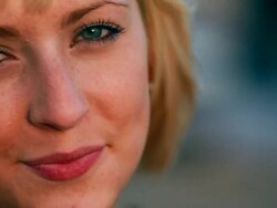 CU SLO MO Shot of portrait of young woman / Venice, California, United States  Stock Footage