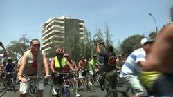 Scantily-dressed cyclists campaign for improved road safety News Clip