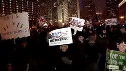 CLEAN : Chicago: Anti Trump protests News Clip