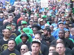 City Workers Rally For A New Contract At City Hall Stock Footage