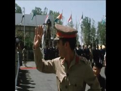 SYND 1-9-71 NUMEIRY WELCOMED BY GADHAFI News Clip