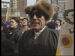USA/UK: TIBETANS STAGE PROTESTS News Clip