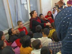 MS Shukria Barakzai talking to students / Kabul, Kabul Province, Afghanistan Stock Footage