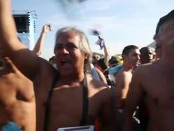 FIFA 2014 World Cup Fan Fest: Uruguay v Italy Stock Footage