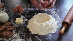 Mixing dough Stock Footage