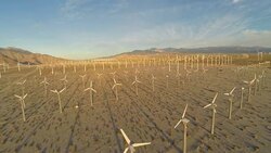 Aerial California Wind Mills Stock Footage