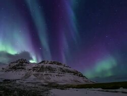 HD Time-lapse: Northern Light Aurora Borealis at Kirkjufell Iceland Stock Footage
