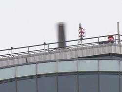 Airport control tower radar close up Stock Footage
