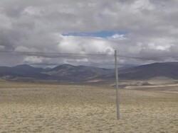 Pan Right Wide Reveal Highway Taklakot Tibet China Stock Footage