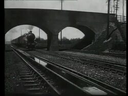 Archive Public Information Film: Stream train to camera, United Kingdom. 1937 Stock Footage