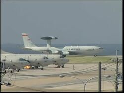 WRAP AWACS plane take off from US base in Okinawa, return News Clip