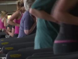 Runners On Treadmills At Gym News Clip