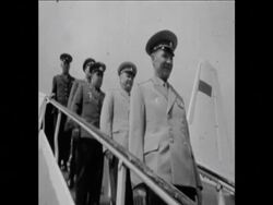 SYND 07/08/1969 THE SOVIET DELEGATION ARRIVES FOR PRAGUE TALKS News Clip