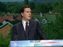 George Osborne, Shadow Chancellor, speech to The Conservative Party Conference 2009 Stock Footage
