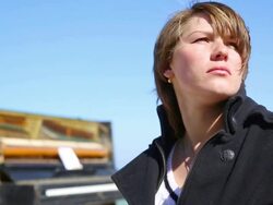 thoughtful young woman and a piano Stock Footage