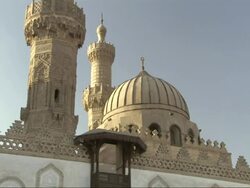 Wide Shot, static - A mosque displays a beautiful example of Islamic architecture / Egypt Stock Footage
