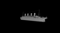 Rms Titanic Ship Wire Frame rotating loop isolated with luma matte Stock Footage