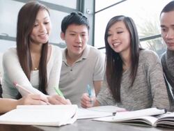 Asian students at home Stock Footage