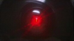 A red laser grows brighter. Stock Footage