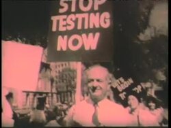 Nobel Prize winning scientist Linus Pauling participates in an anti-nuclear demonstration in Washington, DC. News Clip
