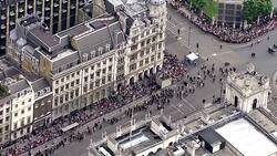 Aerails of parliament on VJ Day News Clip