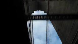 Towers and suspension system form the superstructure of the Brooklyn Bridge. Stock Footage