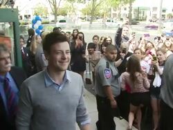 Cory Monteith at the Glee Live Samsung Infuse 4G DTR Event - Stevens Creek AT&T Store at San Jose CA. (Footage by WireImage Video/Getty Images Entertainment Video) Stock Footage