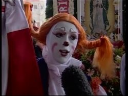 Clowns take part in religious ceremony to give thanks for work News Clip