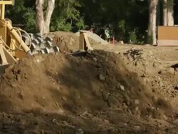 Bulldozer Moving Earth Stock Footage