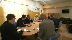Theresa May at Newquay Airport News Clip