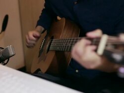 Playing the guitar Stock Footage