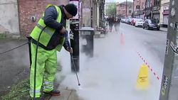 Chewing gum manufacturers may be forced to contribute to the cost of cleaning gum from city pavements News Clip
