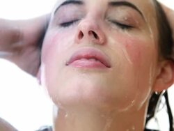 Woman in Shower Stock Footage