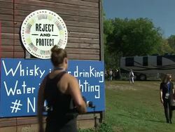 Anti pipeline activists at protest demo News Clip