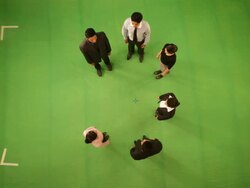 Business people forming number 3  Stock Footage