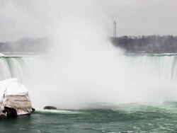 HD Time-lapse:Niagara Falls In Mid Winter Stock Footage