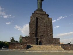 Yerevan, mother Armenian statue, Victory park Stock Footage