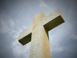 Cross against sky (Time Lapse) Stock Footage