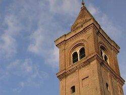 Clouds over belltower Stock Footage