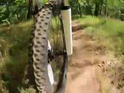 Riding a mountain bike Stock Footage