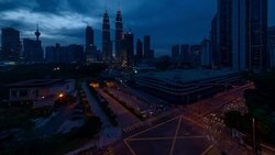 Sunset time lapse at Petronas Towers. Stock Footage