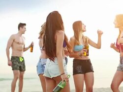 Party on the beach Stock Footage
