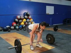 female dead lift-side view Stock Footage