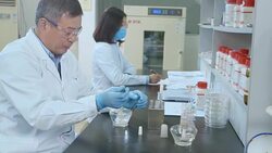 people doing chemical experiment in lab 4k Stock Footage