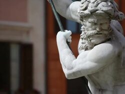 Neptune Statue Masterpiece in Rome Stock Footage