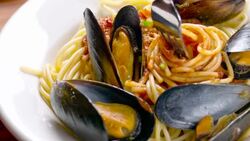 Seafood Spaghetti Stock Footage