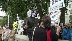 CLEAN : Protest outside Downing Street ahead of anti IS airstrike vote News Clip